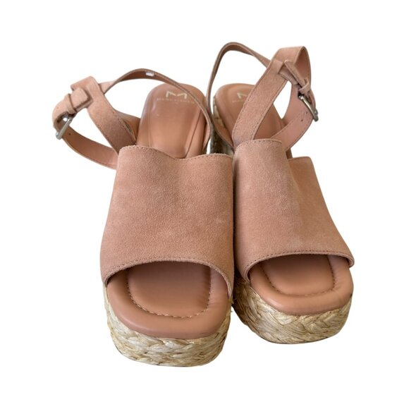 Wedge Suede Marc Fisher Sandals for Women for sale | eBay MARC FISHER Nelly Ankle Strap Wedge Espedrille Sandal In peach suede.  S…